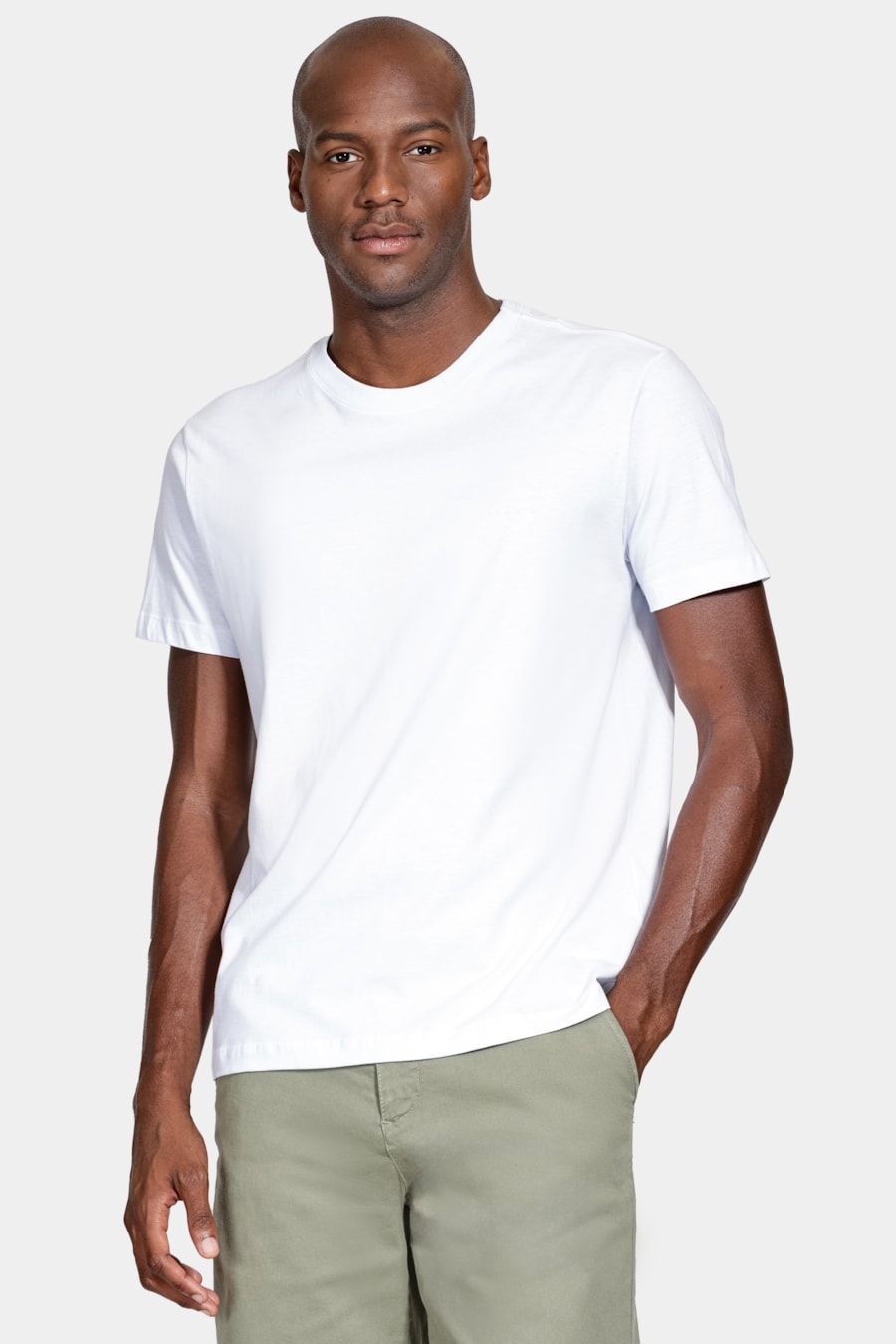 Camiseta Manga Curta Algodão Folhagem Branco — foto 1 de 6