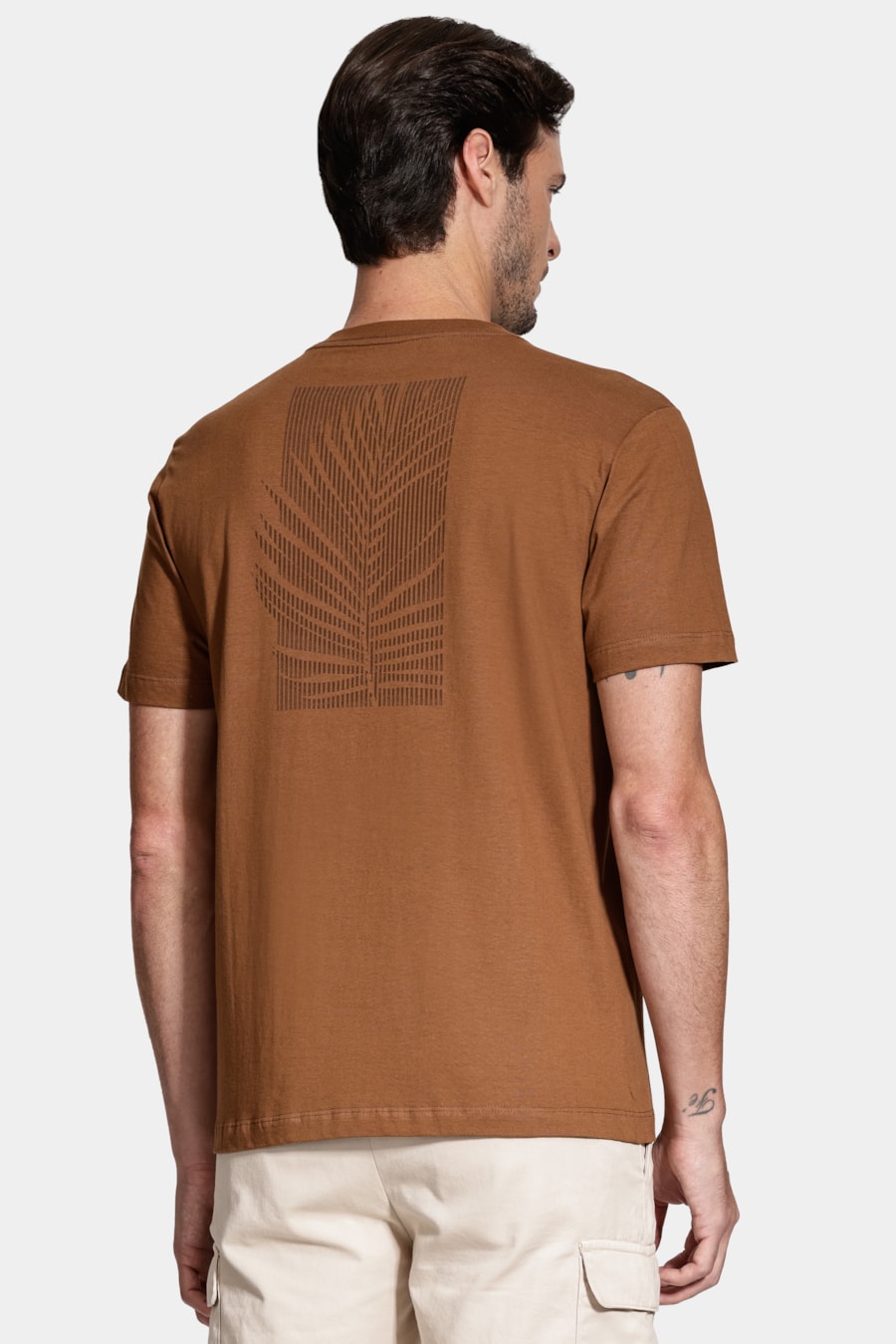Camiseta Manga Curta Algodão Folhagem Conhaque 116 — foto 5 de 7