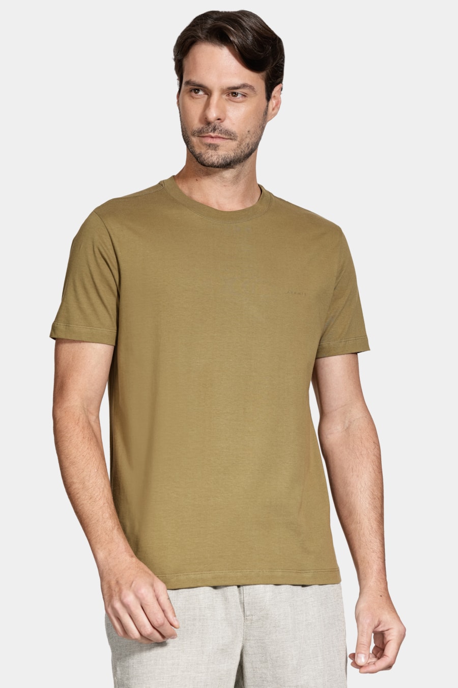 Camiseta Manga Curta Algodão Folhagem Oliva 116 — foto 1 de 7