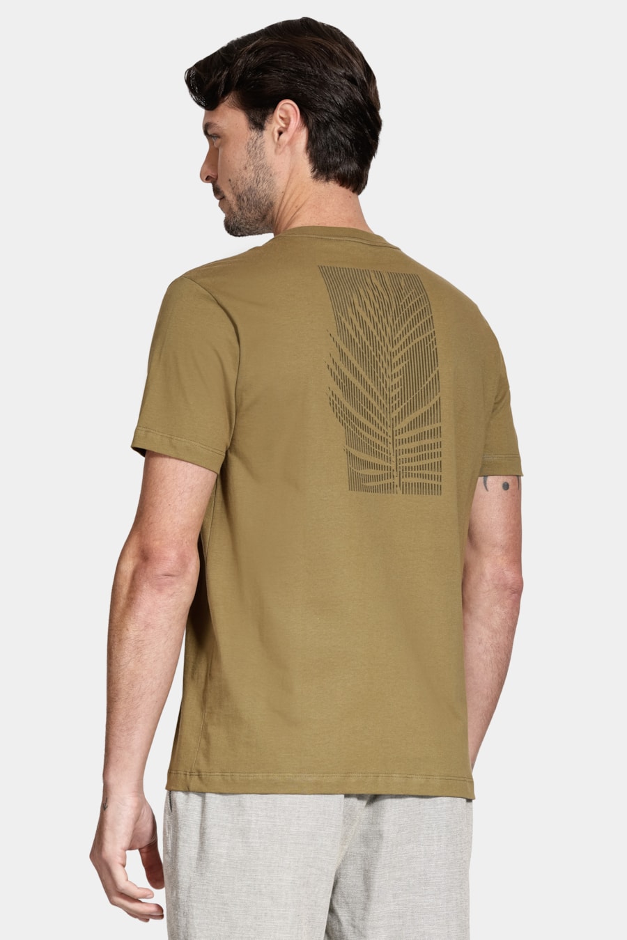 Camiseta Manga Curta Algodão Folhagem Oliva 116 — foto 5 de 7