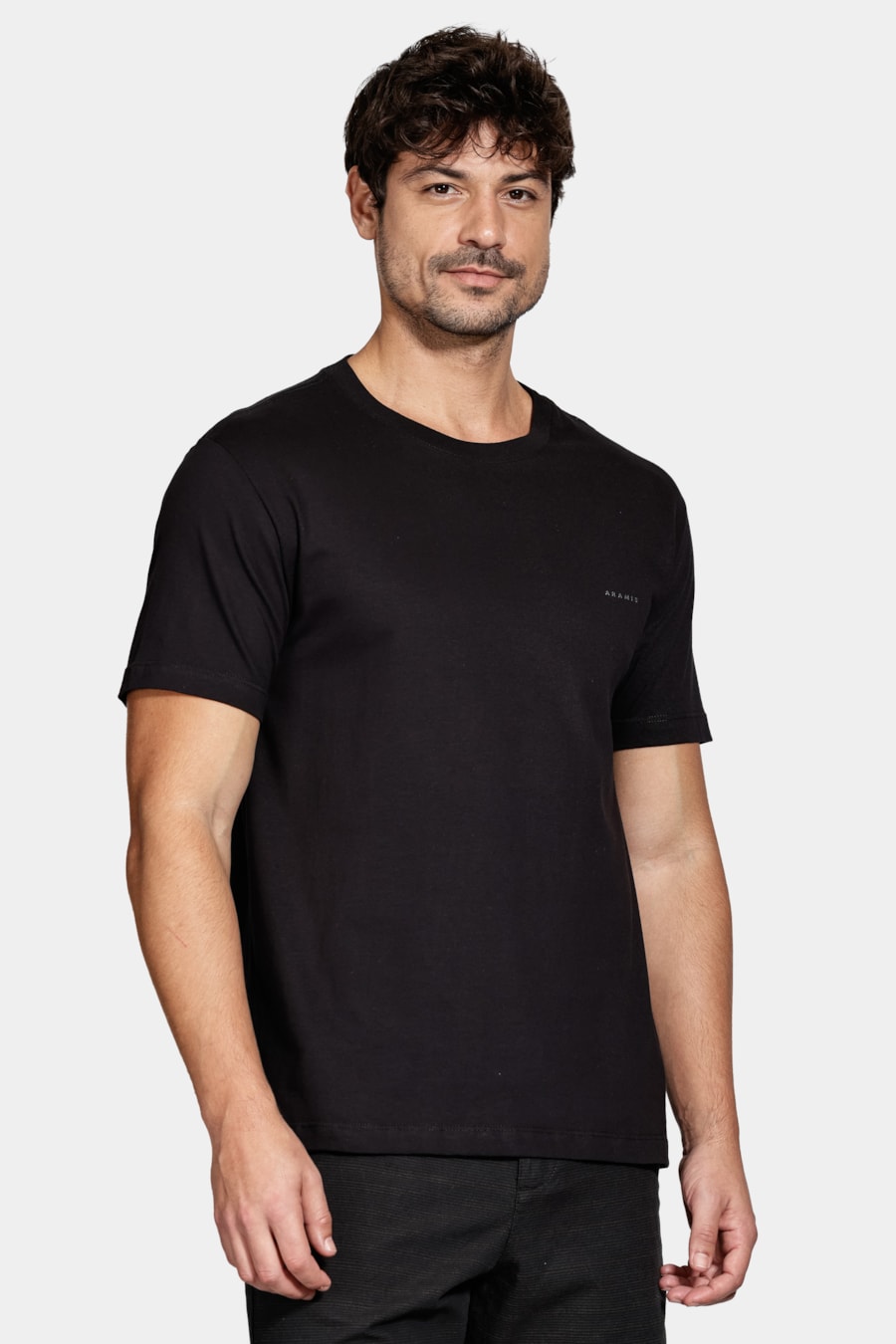 Camiseta Manga Curta Algodão Folhagem Preto — foto 1 de 6
