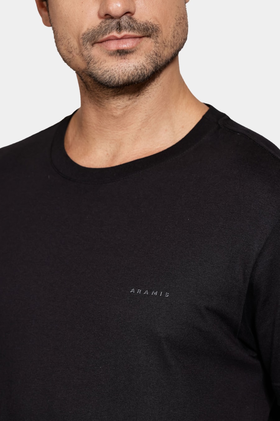 Camiseta Manga Curta Algodão Folhagem Preto — foto 3 de 6