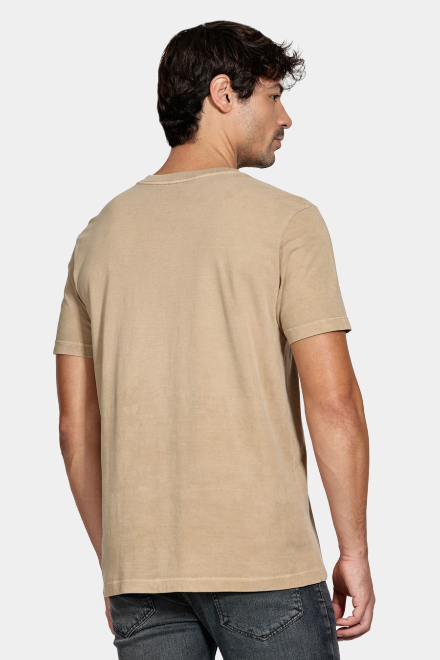 Camiseta Manga Curta Algodão Folhas Areia 116 — foto 4 de 5