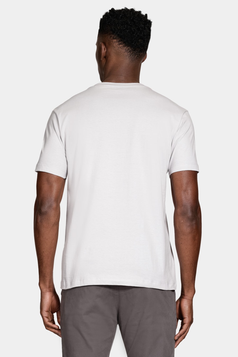 Camiseta Manga Curta Algodão Folhas Cinza Claro 116 — foto 4 de 5
