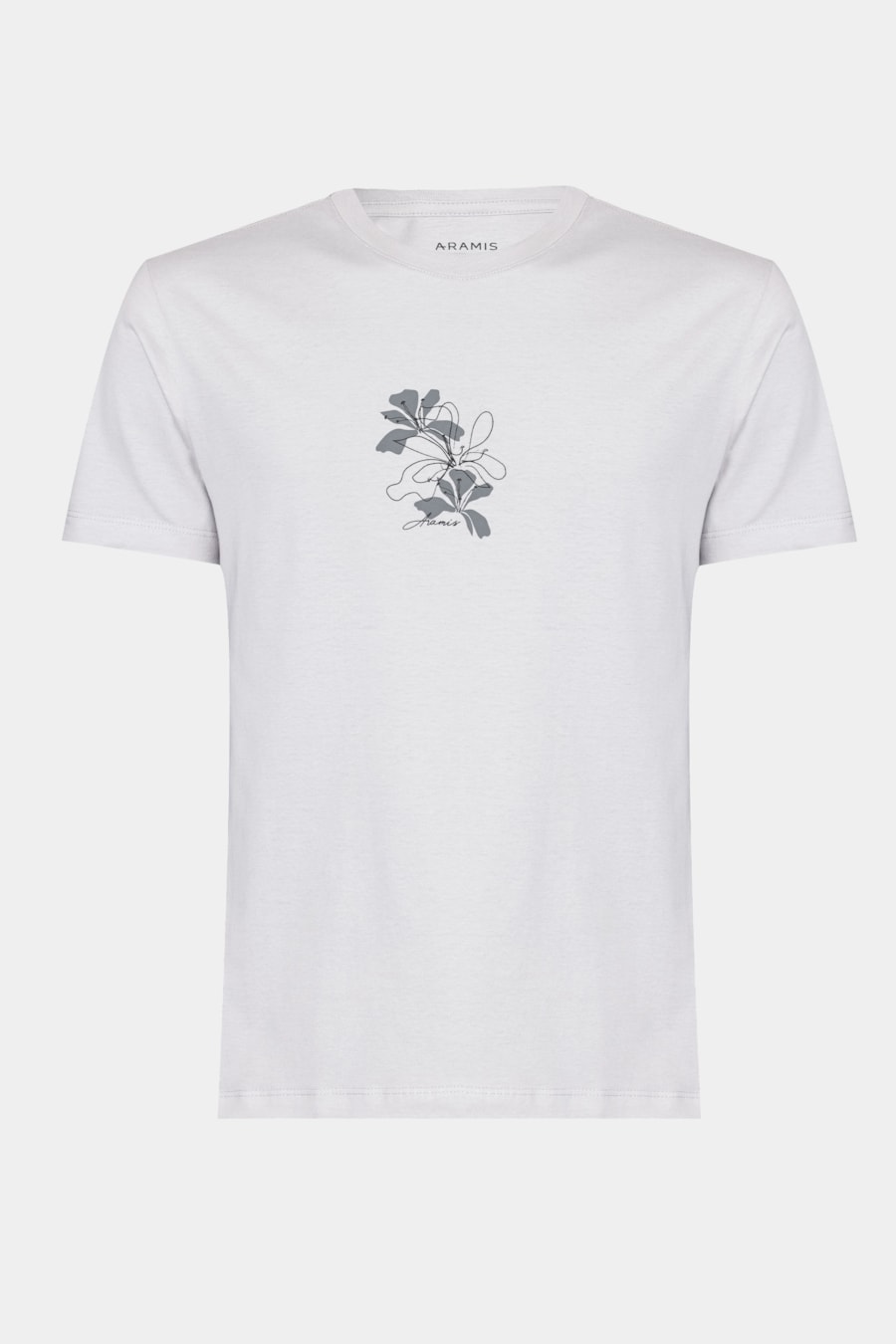 Camiseta Manga Curta Algodão Folhas Cinza Claro 116 — foto 5 de 5