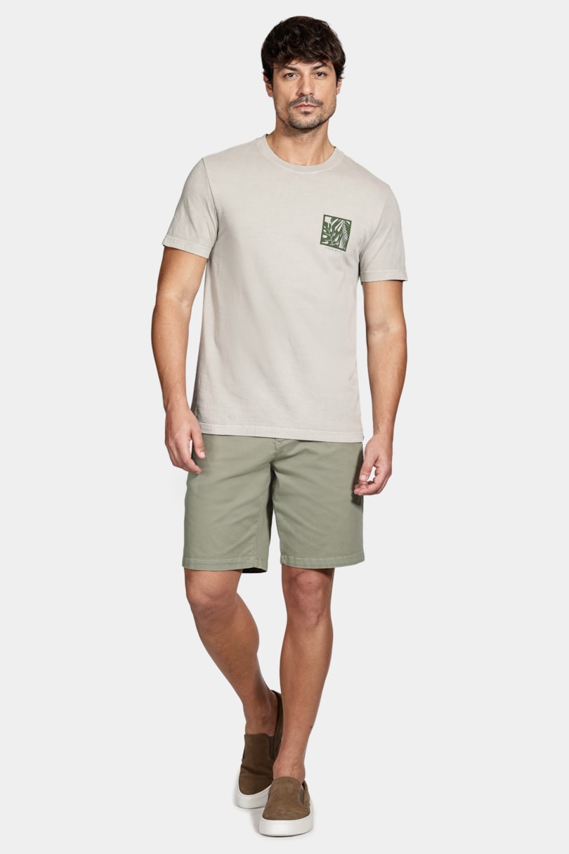 Camiseta Manga Curta Algodão Folhas Fendi 116