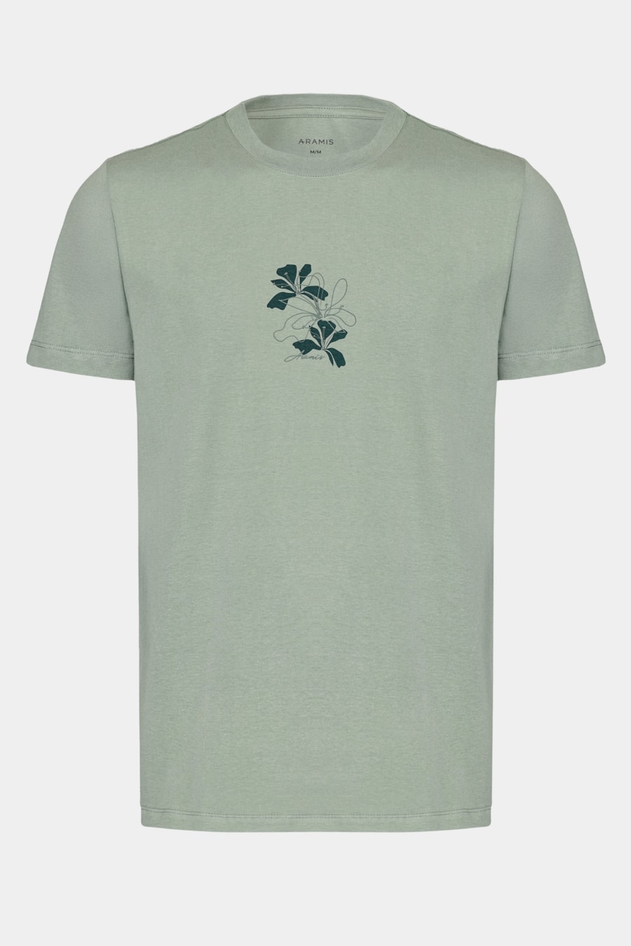 Camiseta Manga Curta Algodão Folhas Menta 116