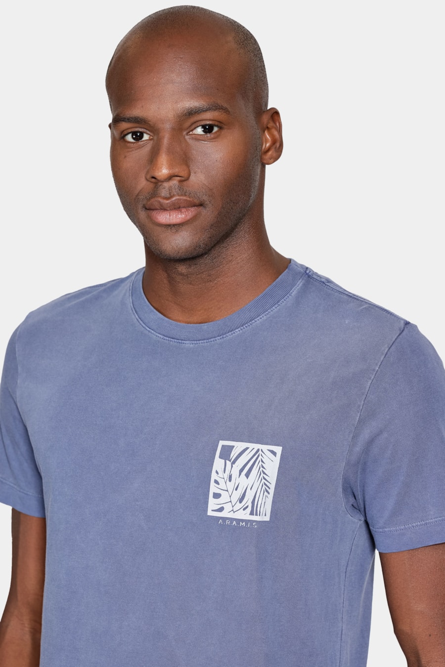 Camiseta Manga Curta Algodão Folhas Navy — foto 3 de 5
