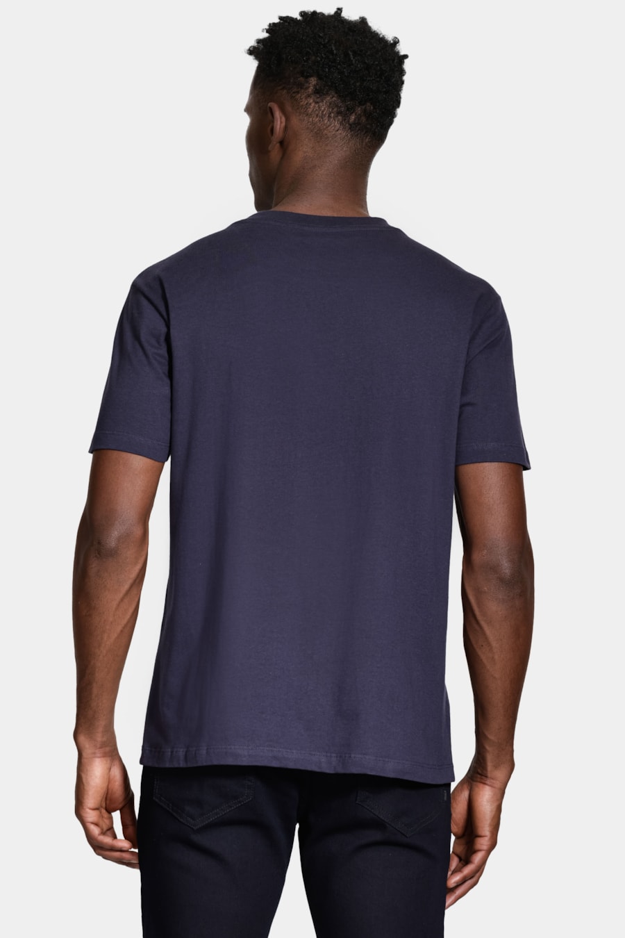 Camiseta Manga Curta Algodão Folhas Navy — foto 4 de 5