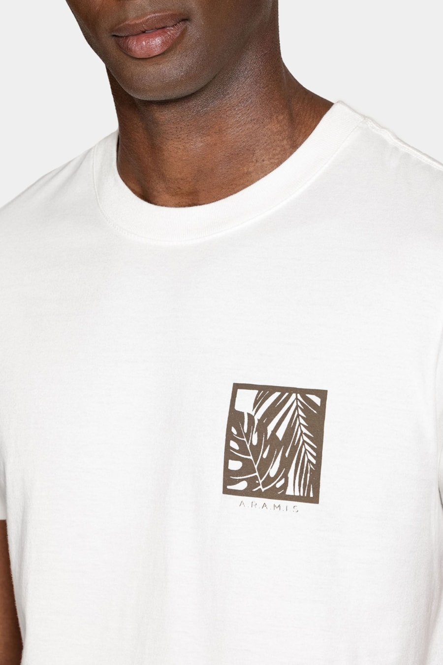 Camiseta Manga Curta Algodão Folhas Off White — foto 3 de 5