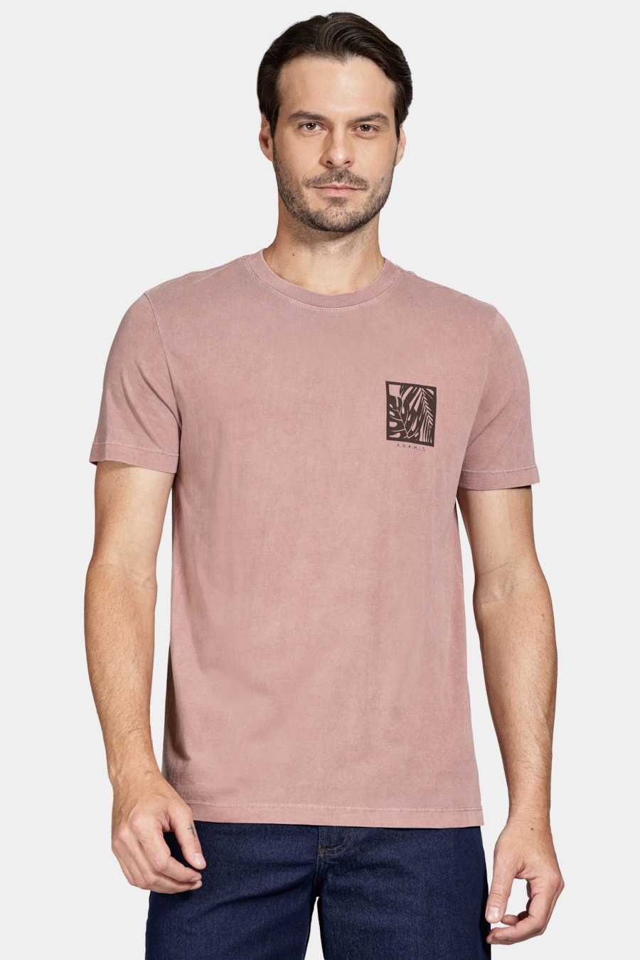 Camiseta Manga Curta Algodão Folhas Terracota 116 — foto 1 de 5