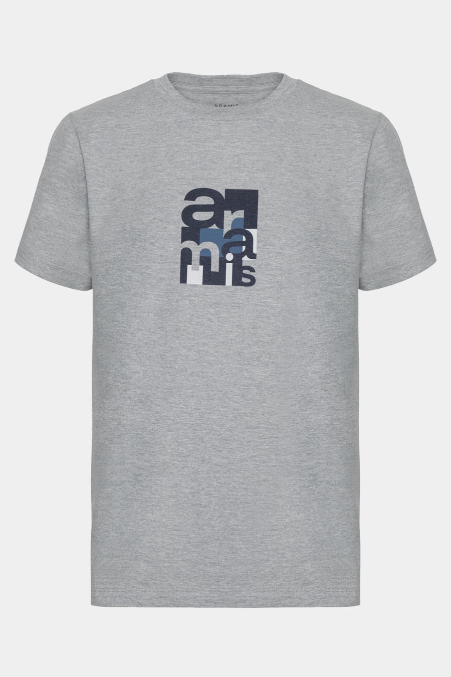 Camiseta Manga Curta Algodão Geométrica Cinza Mescla — foto 5 de 5
