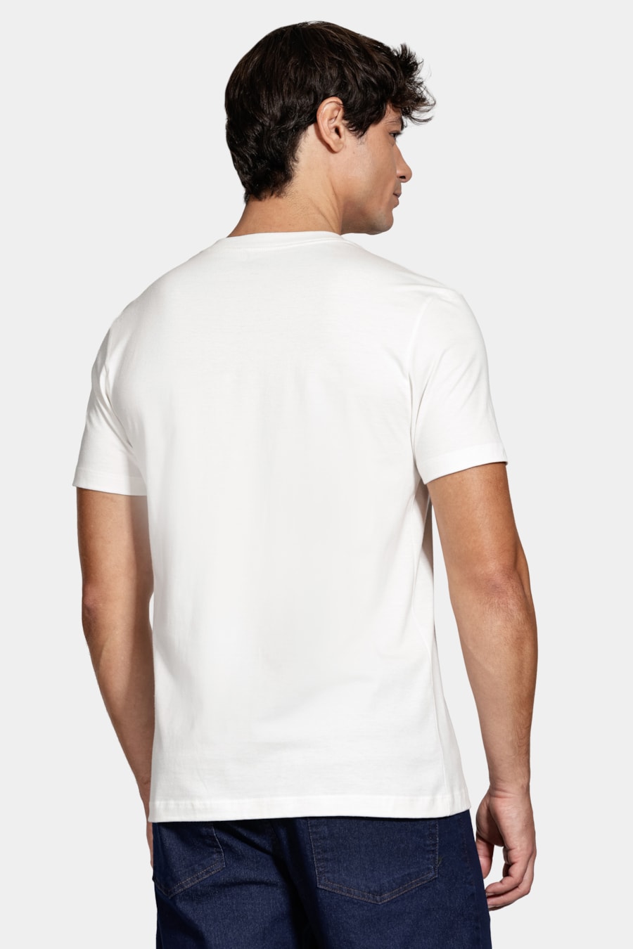 Camiseta Manga Curta Algodão Geométrica Off White — foto 4 de 5