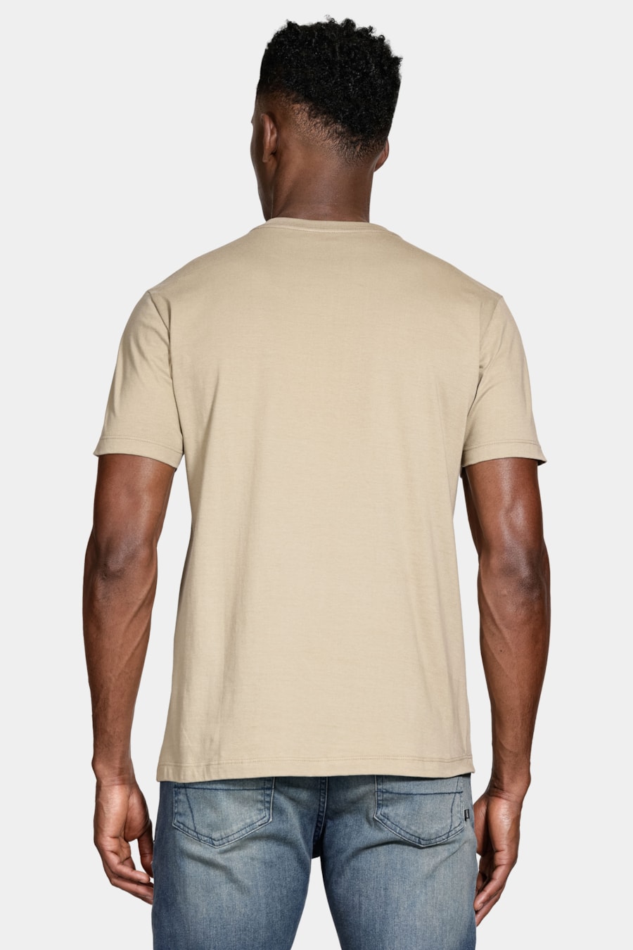 Camiseta Manga Curta Algodão Linhas Caqui 116 — foto 4 de 5