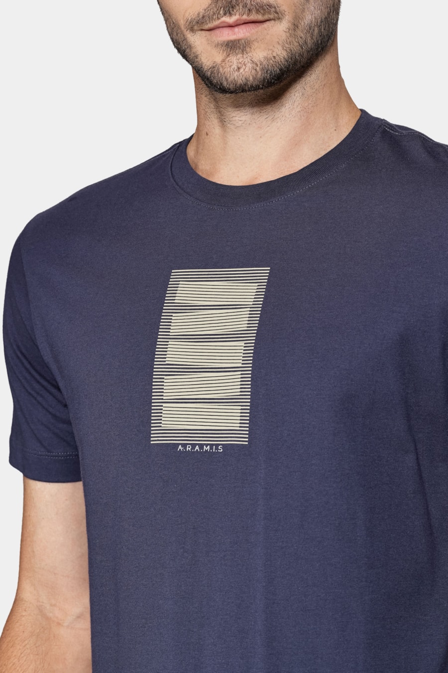 Camiseta Manga Curta Algodão Linhas Navy — foto 3 de 5