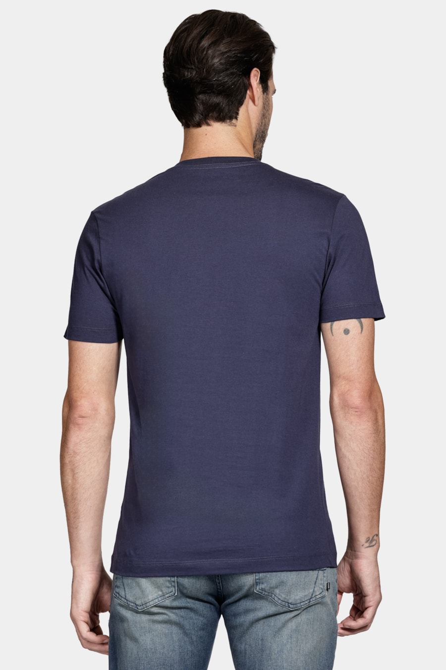 Camiseta Manga Curta Algodão Linhas Navy — foto 4 de 5