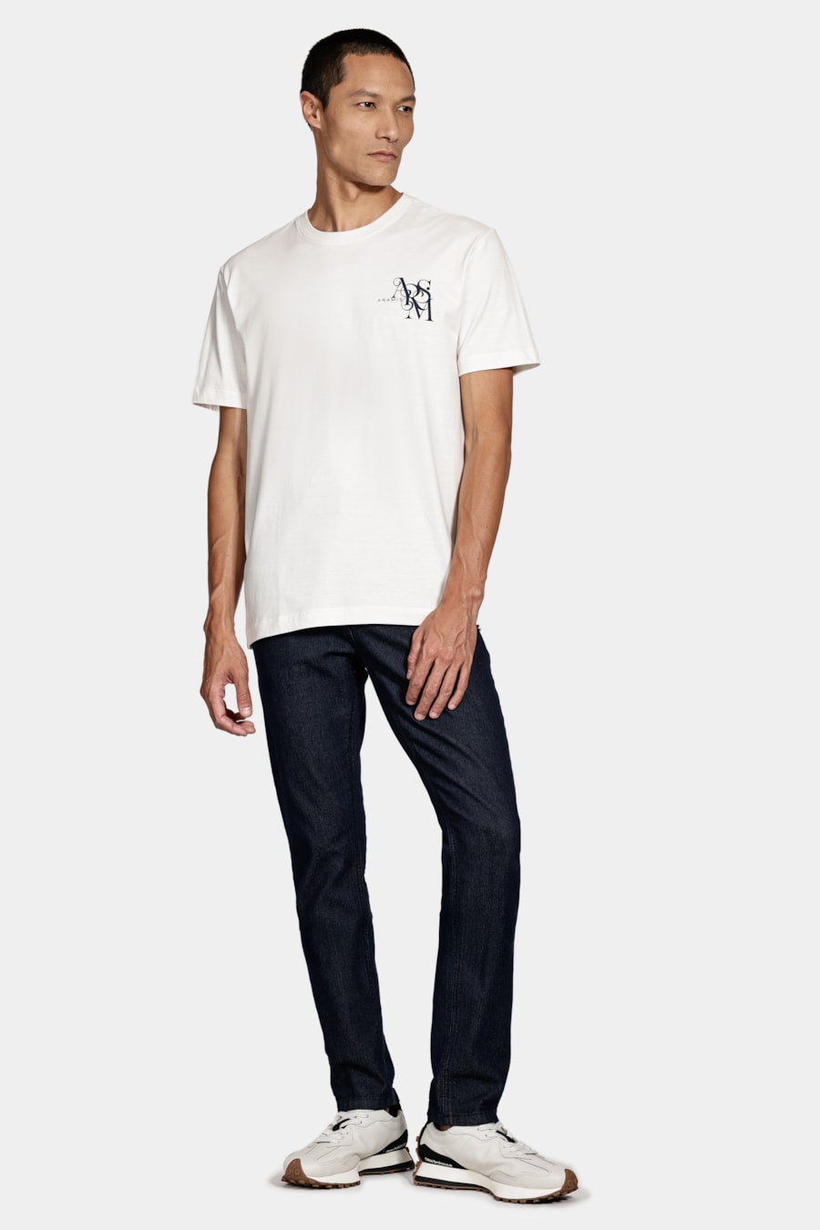 Camiseta Manga Curta Algodão New Preppy Off White — foto 2 de 5
