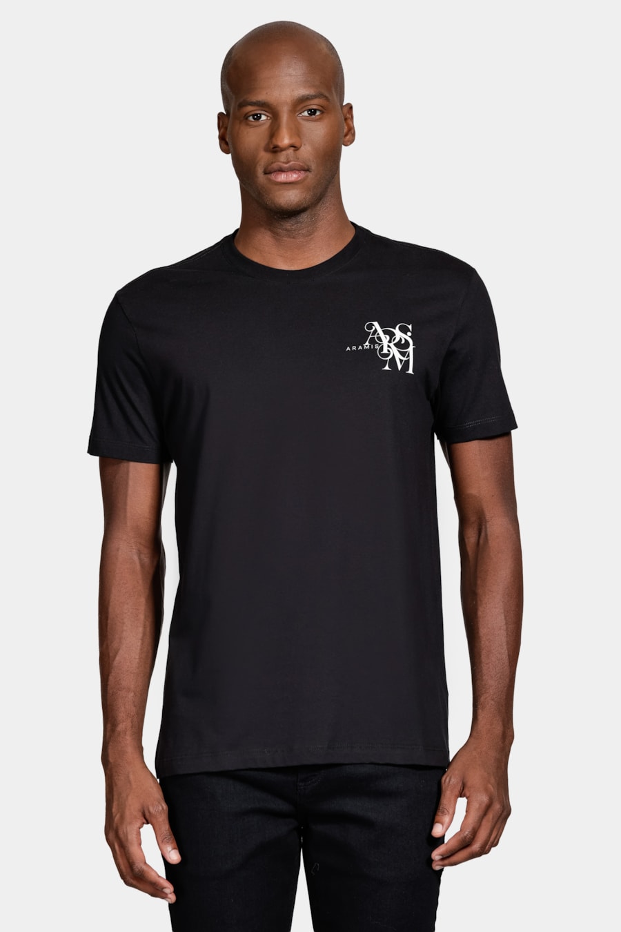 Camiseta Manga Curta Algodão New Preppy Preto — foto 1 de 5