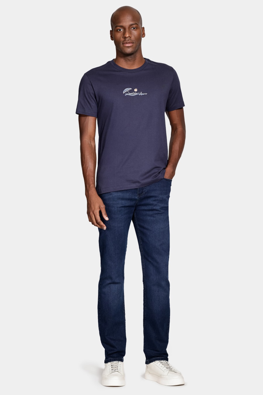 Camiseta Manga Curta Algodão Oceano Navy — foto 2 de 5