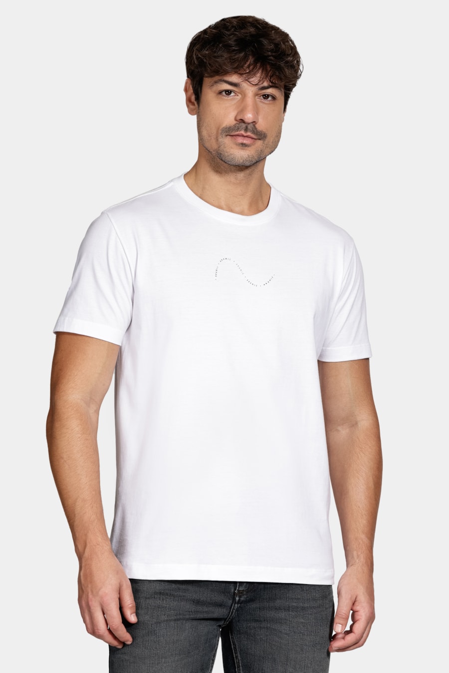 Camiseta Manga Curta Algodão Onda Branco — foto 1 de 5