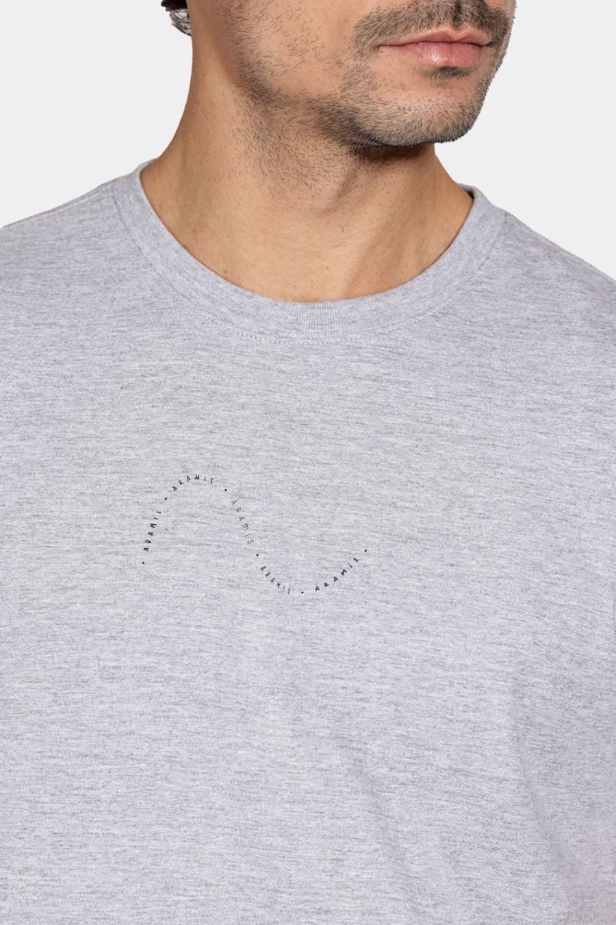 Camiseta Manga Curta Algodão Onda Cinza Mescla — foto 3 de 5