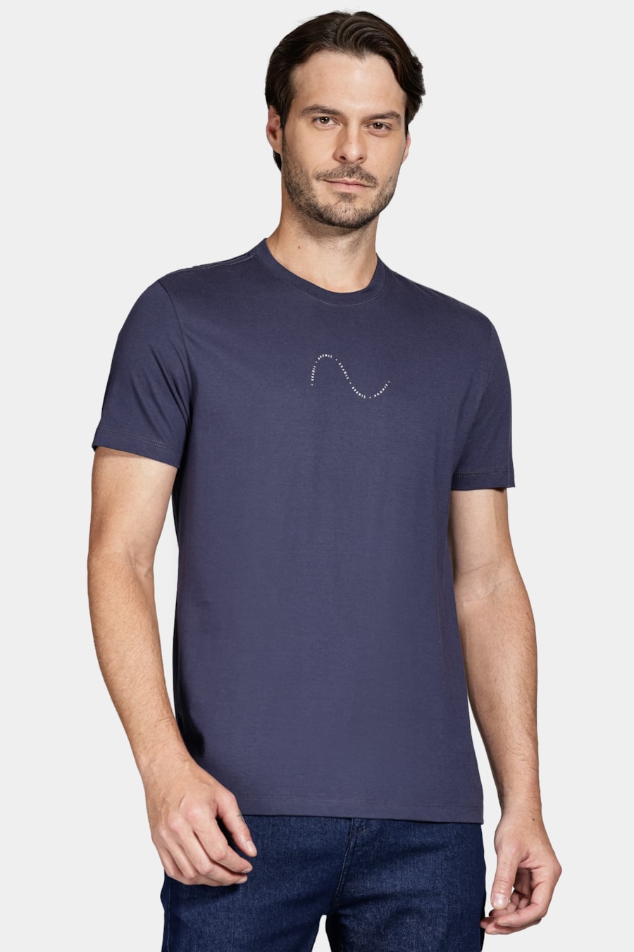 Camiseta Manga Curta Algodão Onda Navy — foto 1 de 5