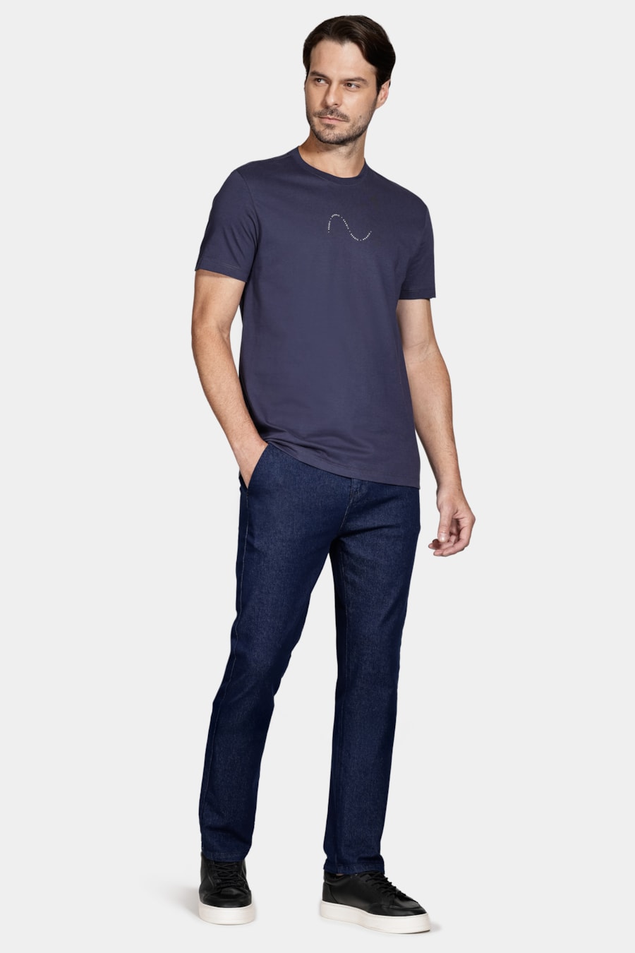 Camiseta Manga Curta Algodão Onda Navy — foto 2 de 5