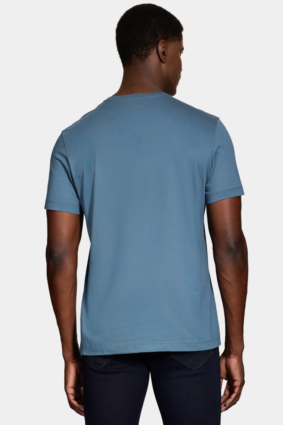 Camiseta Manga Curta Algodão Peruano Azul Oceano — foto 4 de 6