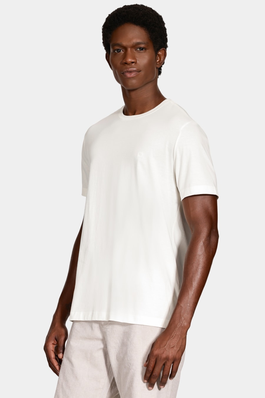 Camiseta Manga Curta Algodão Peruano Off White — foto 1 de 6