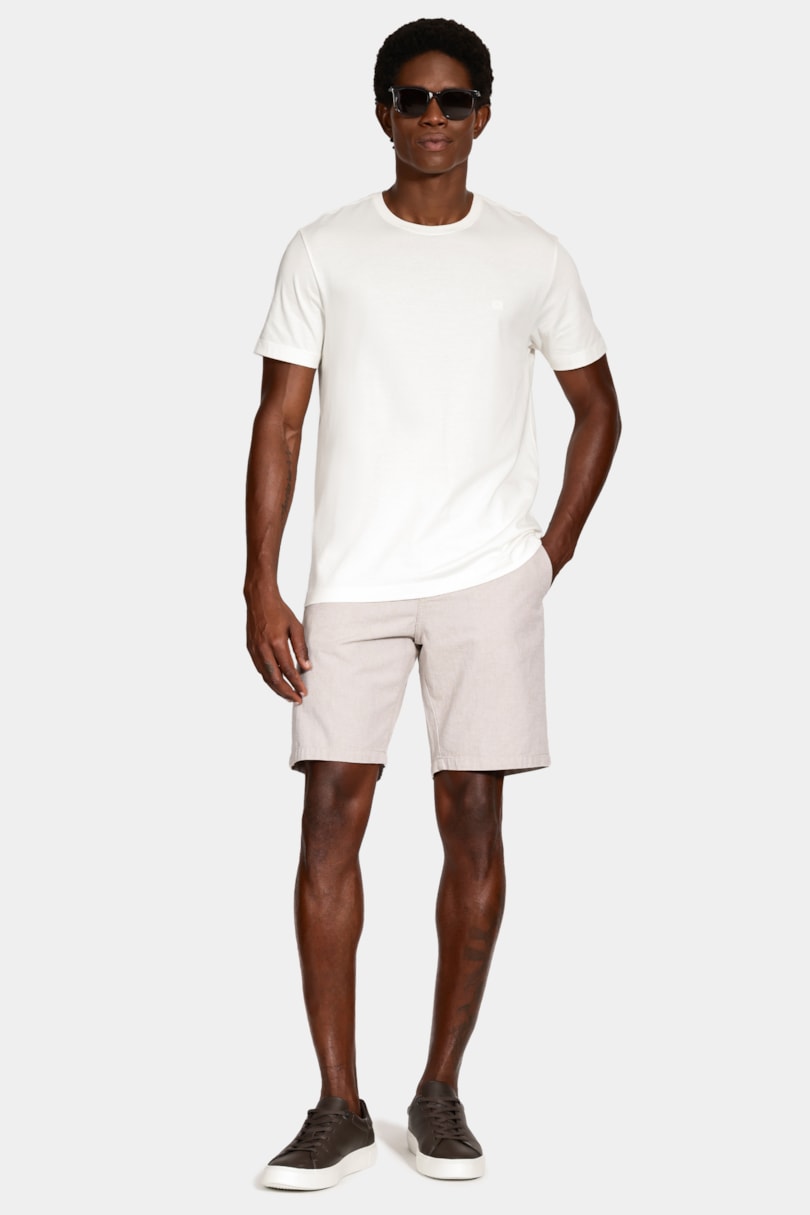 Camiseta Manga Curta Algodão Peruano Off White