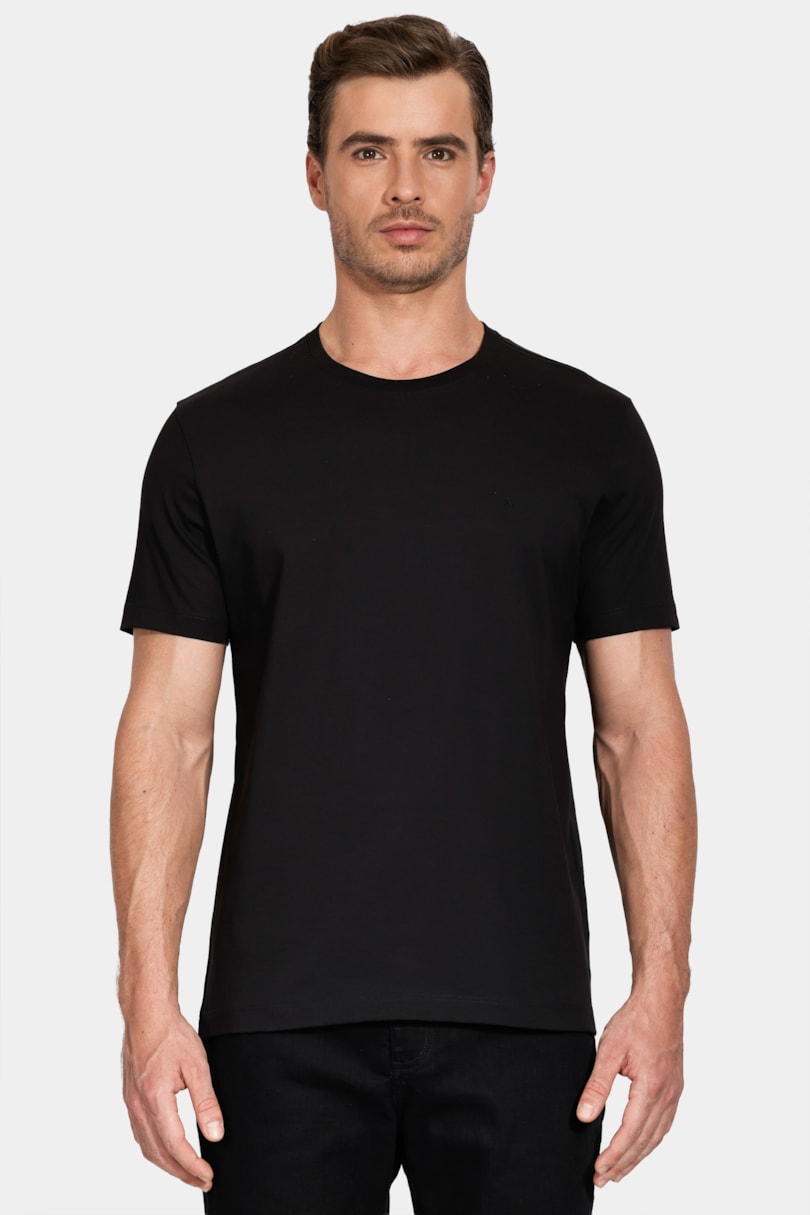 Camiseta Manga Curta Algodão Peruano Preto