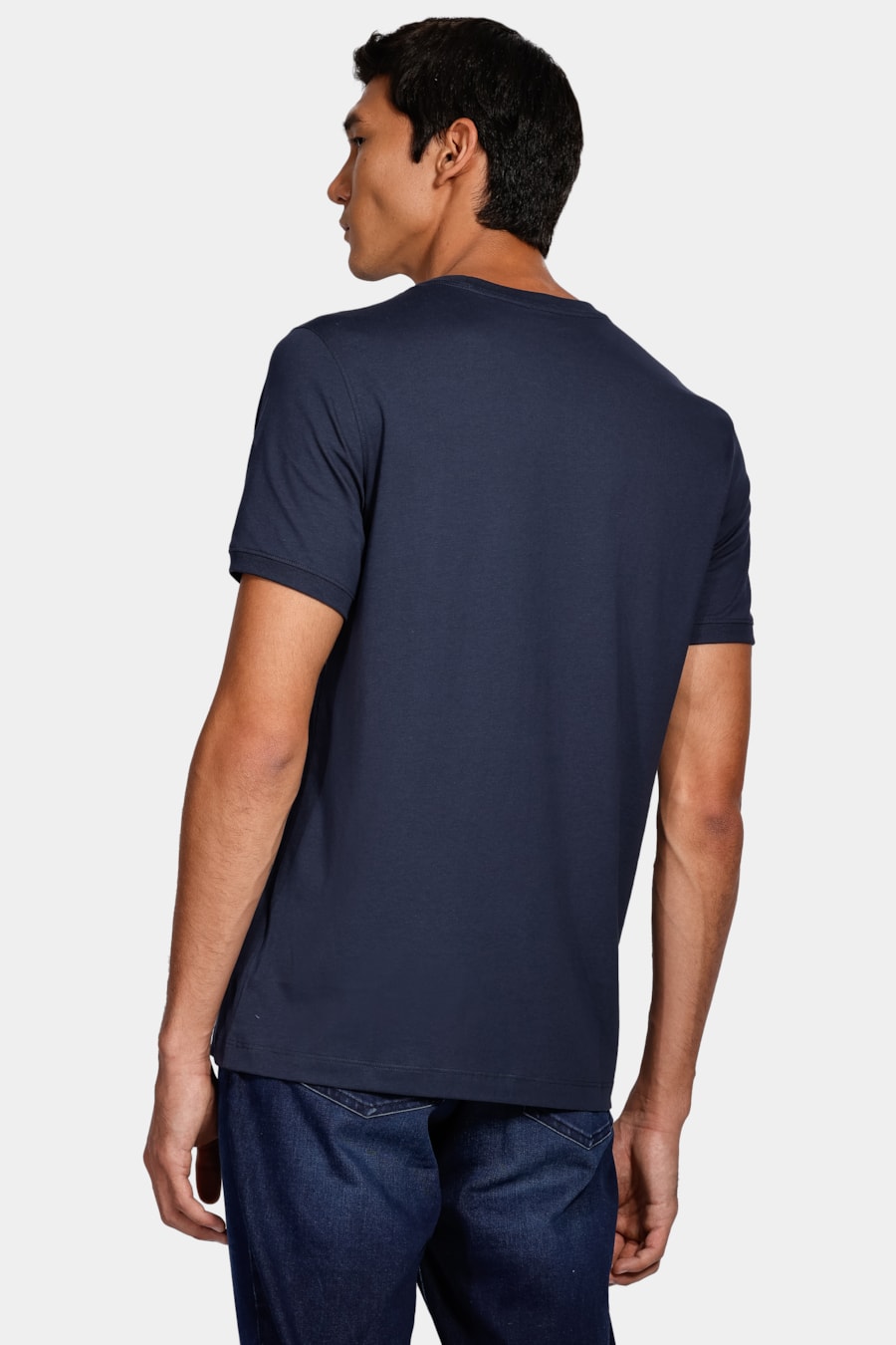 Camiseta Manga Curta Algodão Pima Marinho — foto 4 de 4
