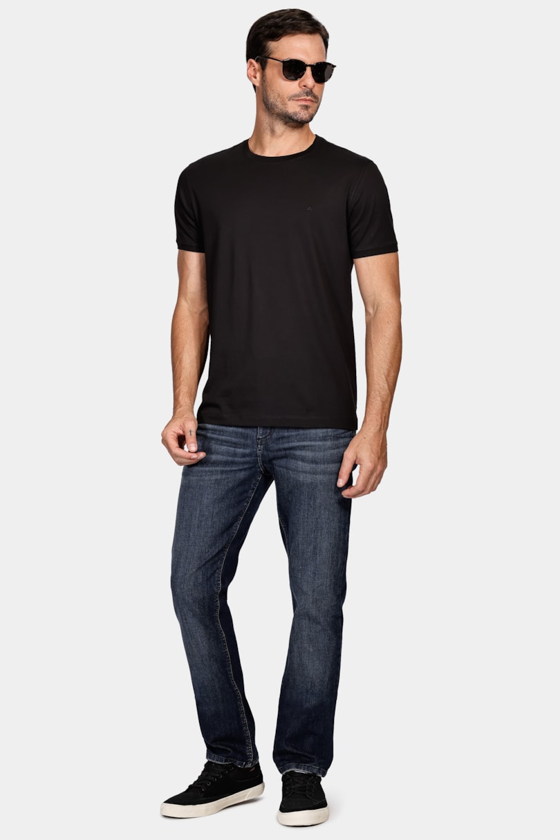Camiseta Manga Curta Algodão Pima Preto