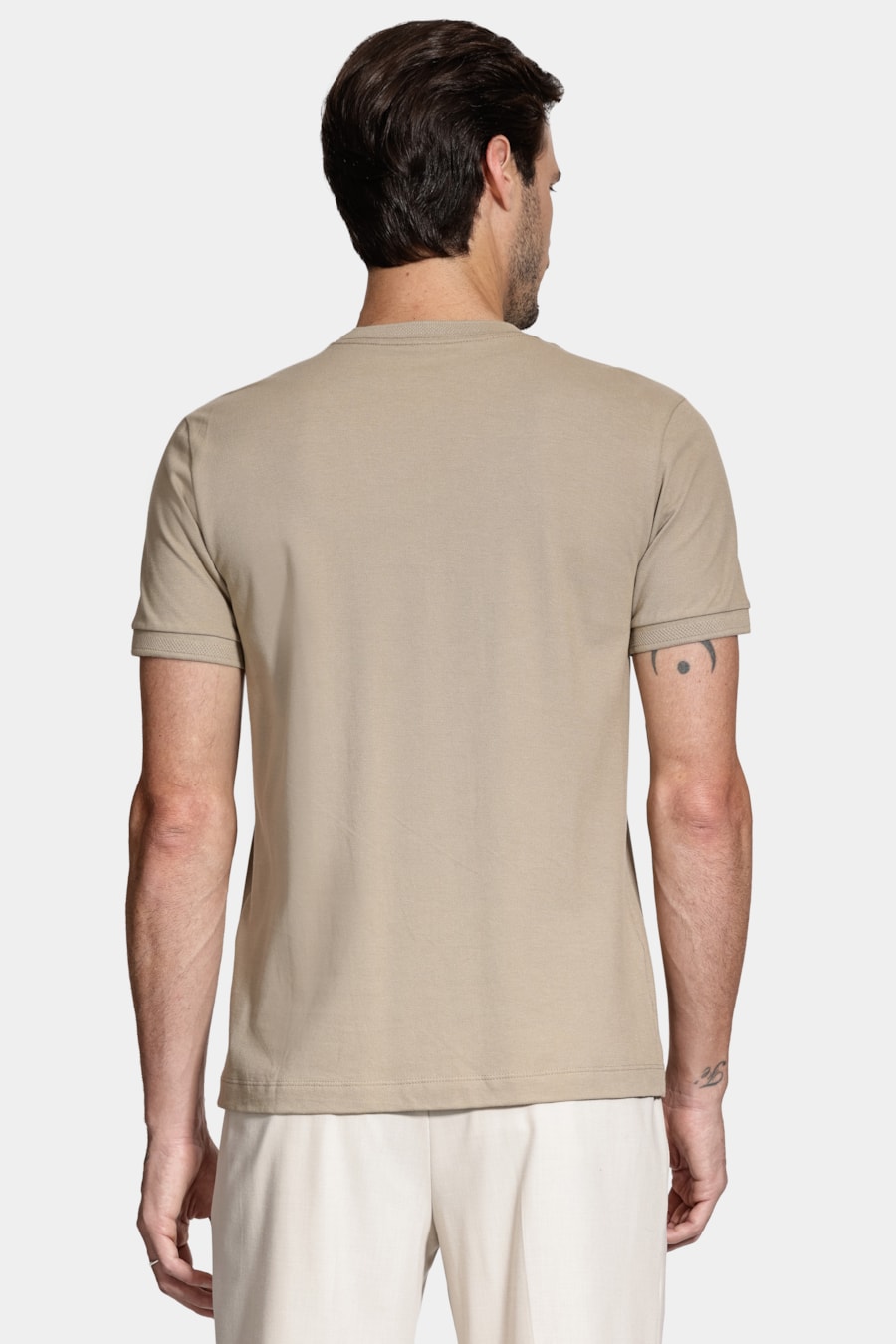Camiseta Manga Curta Algodão Piquet Areia 116 — foto 4 de 5