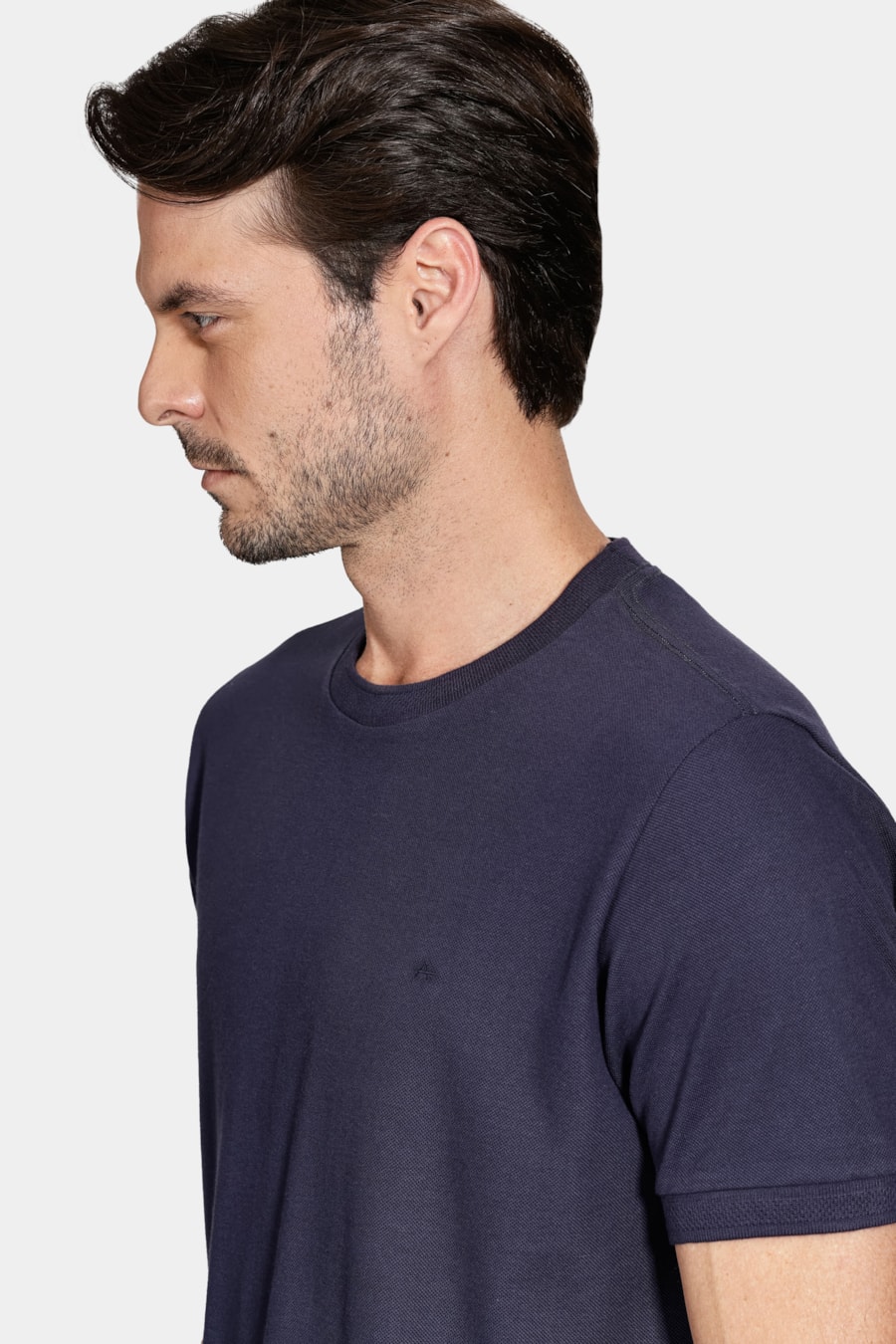 Camiseta Manga Curta Algodão Piquet Navy — foto 3 de 5