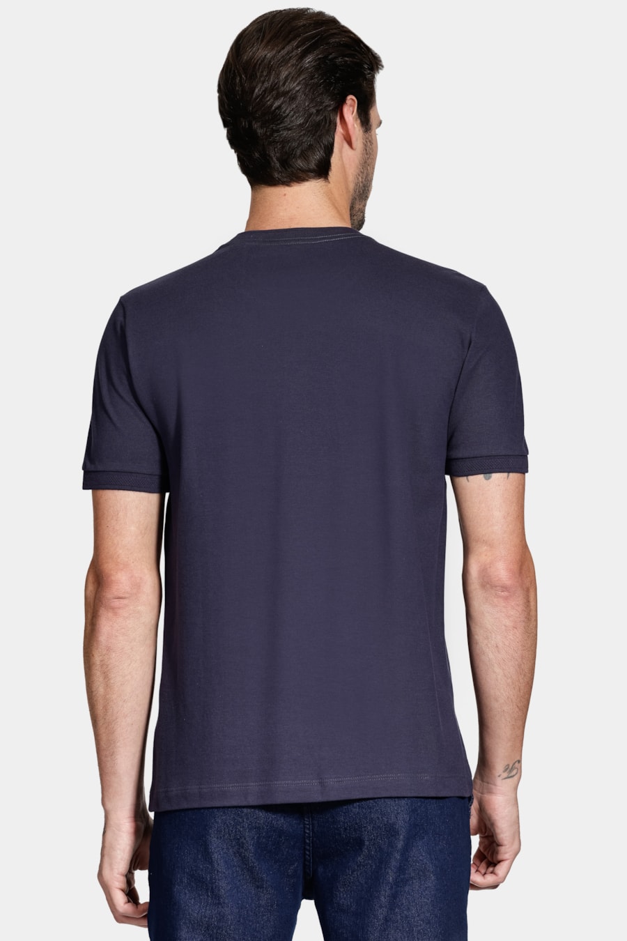 Camiseta Manga Curta Algodão Piquet Navy — foto 4 de 5