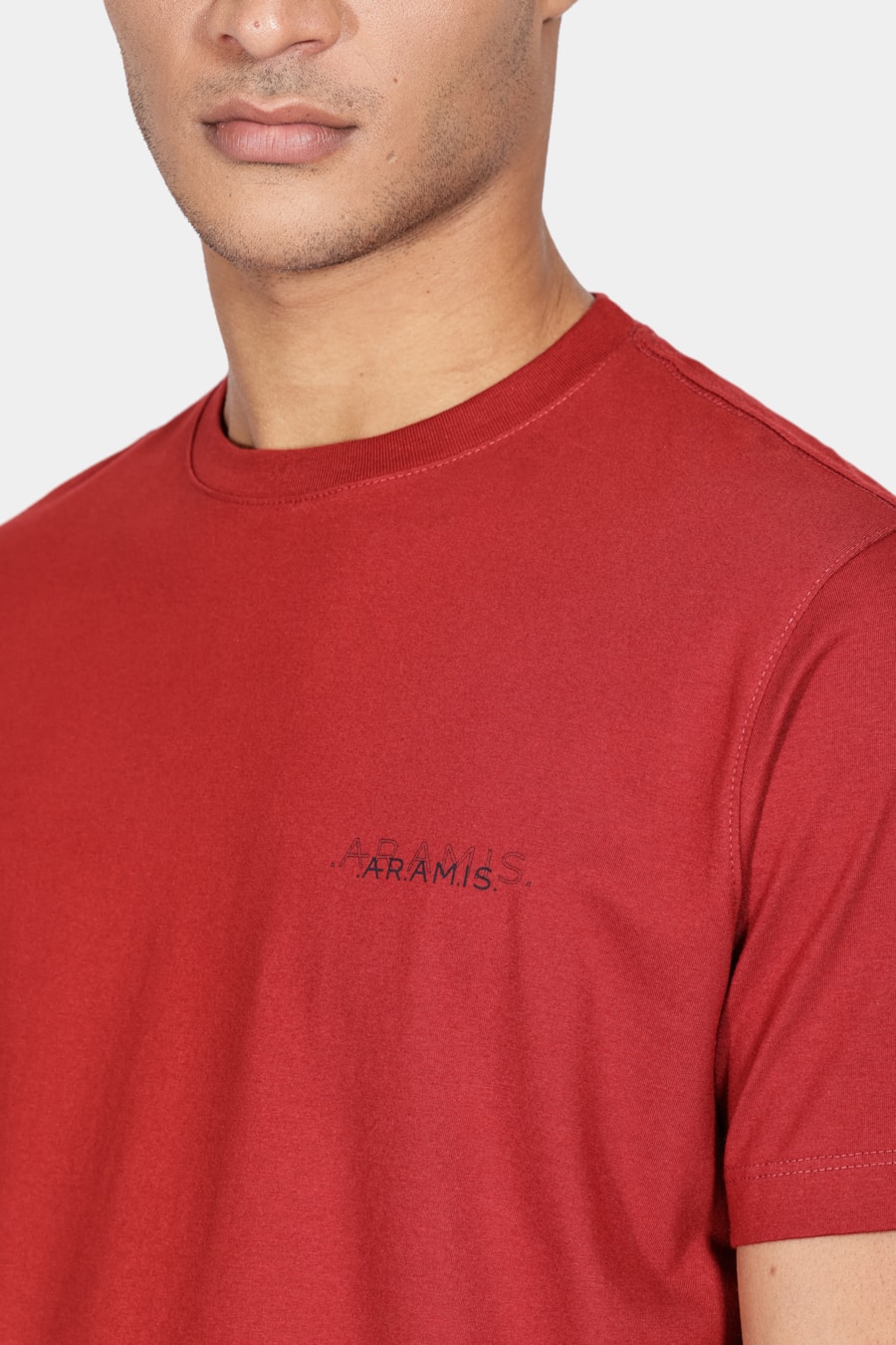 Camiseta Manga Curta Aramis Duplo Vermelho Carmim — foto 3 de 5