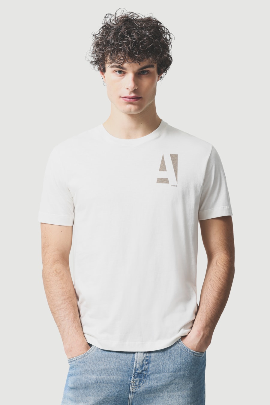 Camiseta Manga Curta Aramis Estampa a Clássico Off White — foto 1 de 5