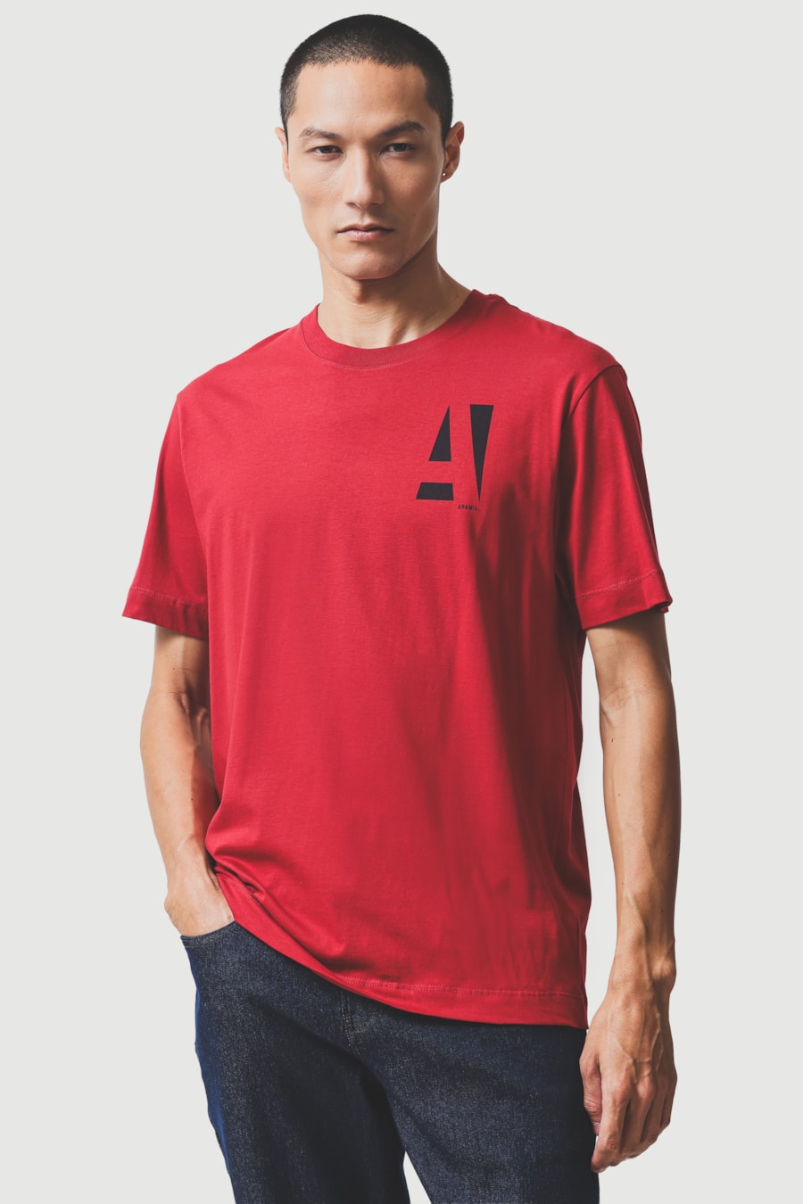 Camiseta Manga Curta Aramis Estampa a Clássico Vermelho Carmim 115 — foto 1 de 5