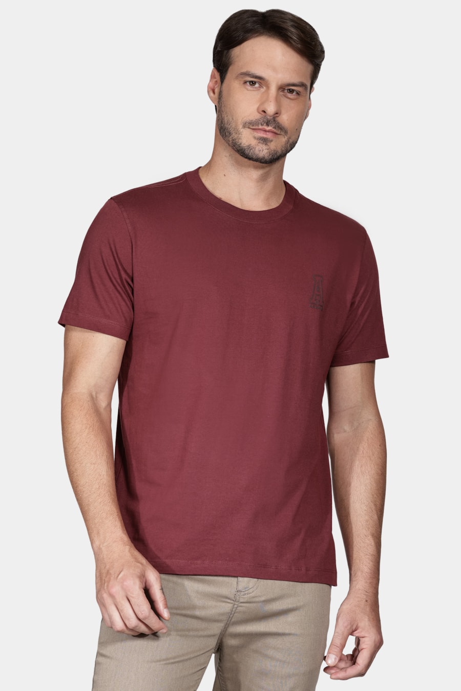 Camiseta Manga Curta Aramis Preppy Bordo Cabernet — foto 1 de 4