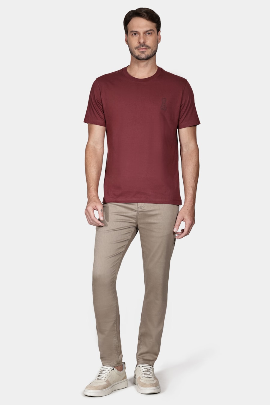 Camiseta Manga Curta Aramis Preppy Bordo Cabernet — foto 2 de 4