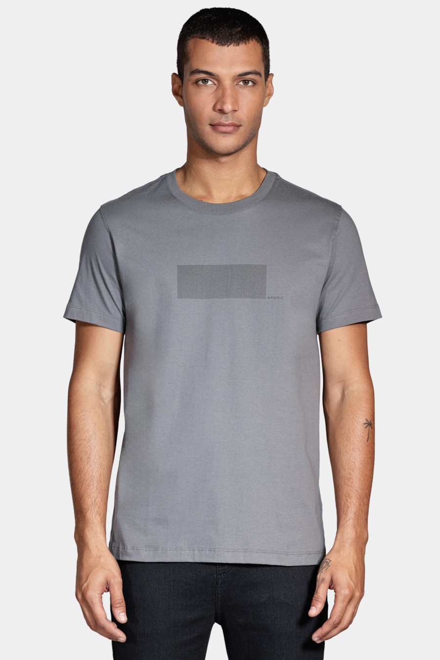 Camiseta Manga Curta Barcode Cinza Grafite — foto 1 de 5