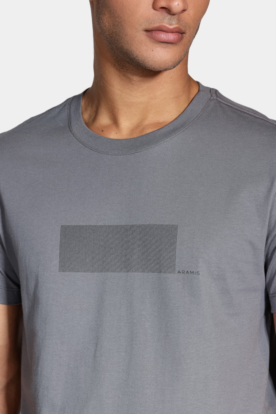 Camiseta Manga Curta Barcode Cinza Grafite — foto 3 de 5