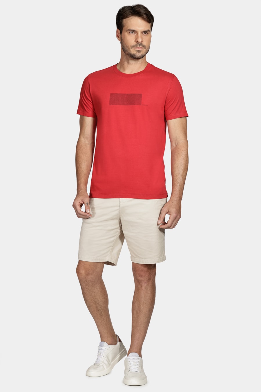 Camiseta Manga Curta Barcode Vermelho — foto 2 de 5