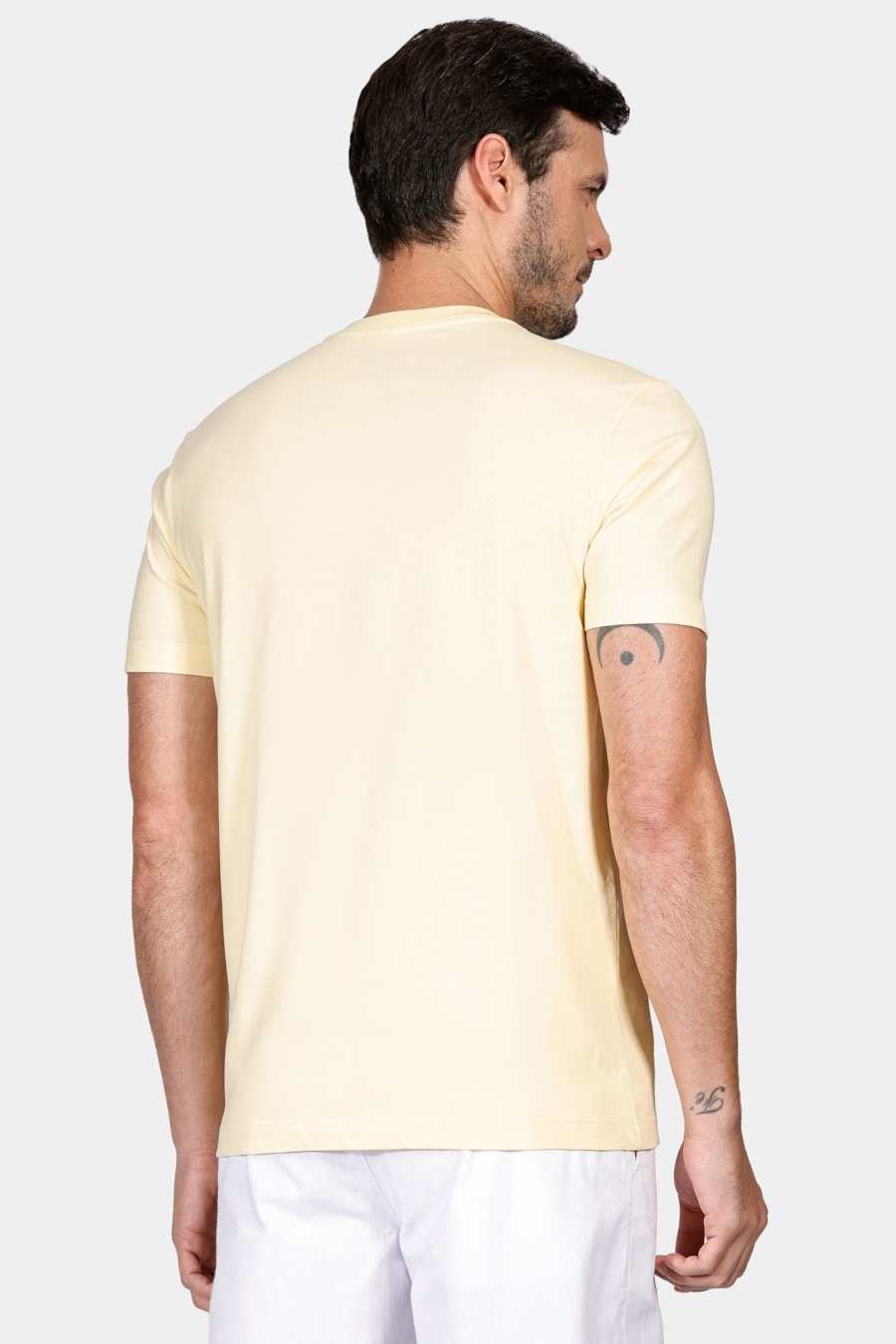 Camiseta Manga Curta Barras Aramis Amarelo Claro — foto 4 de 4