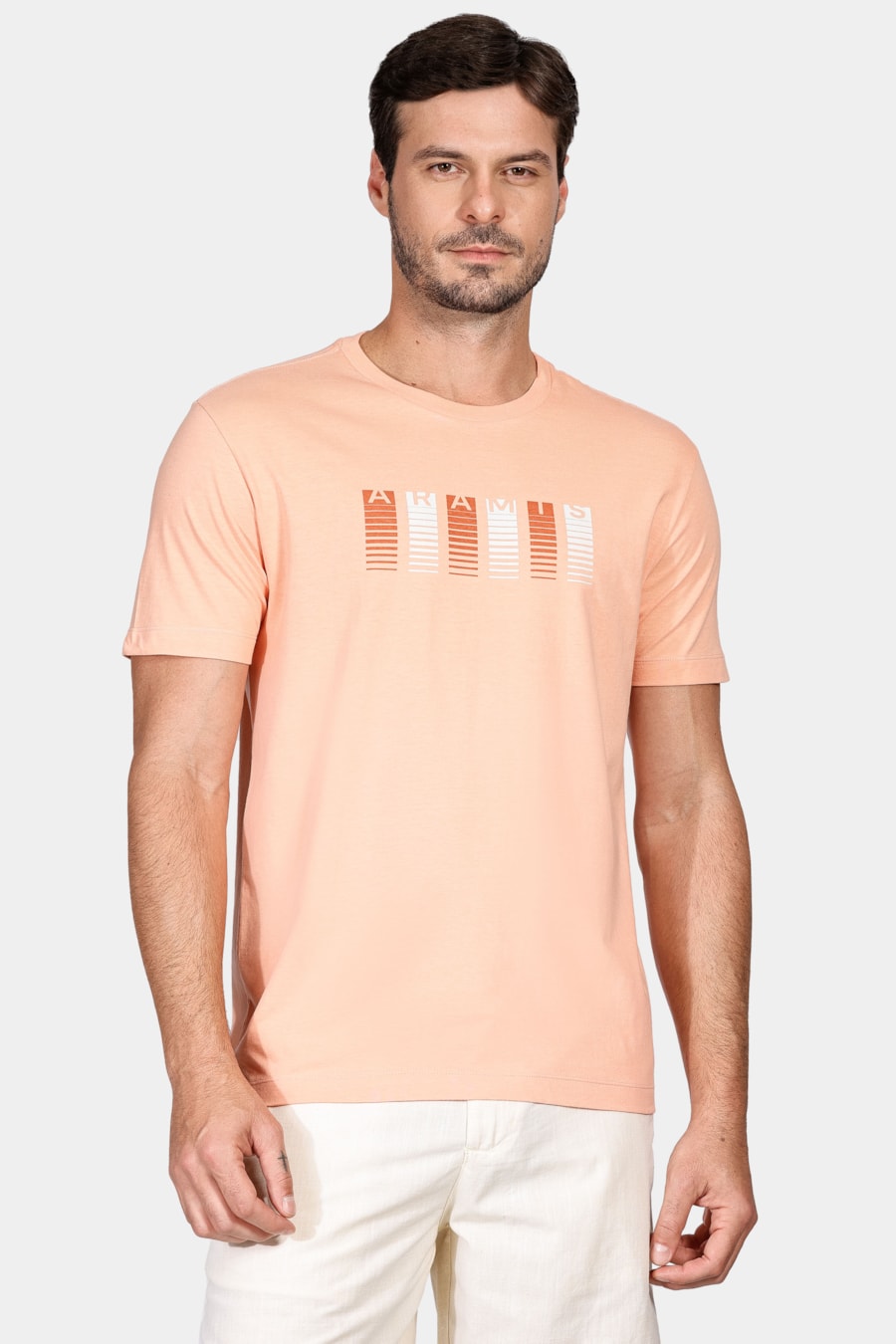 Camiseta Manga Curta Barras Aramis Salmão — foto 1 de 4