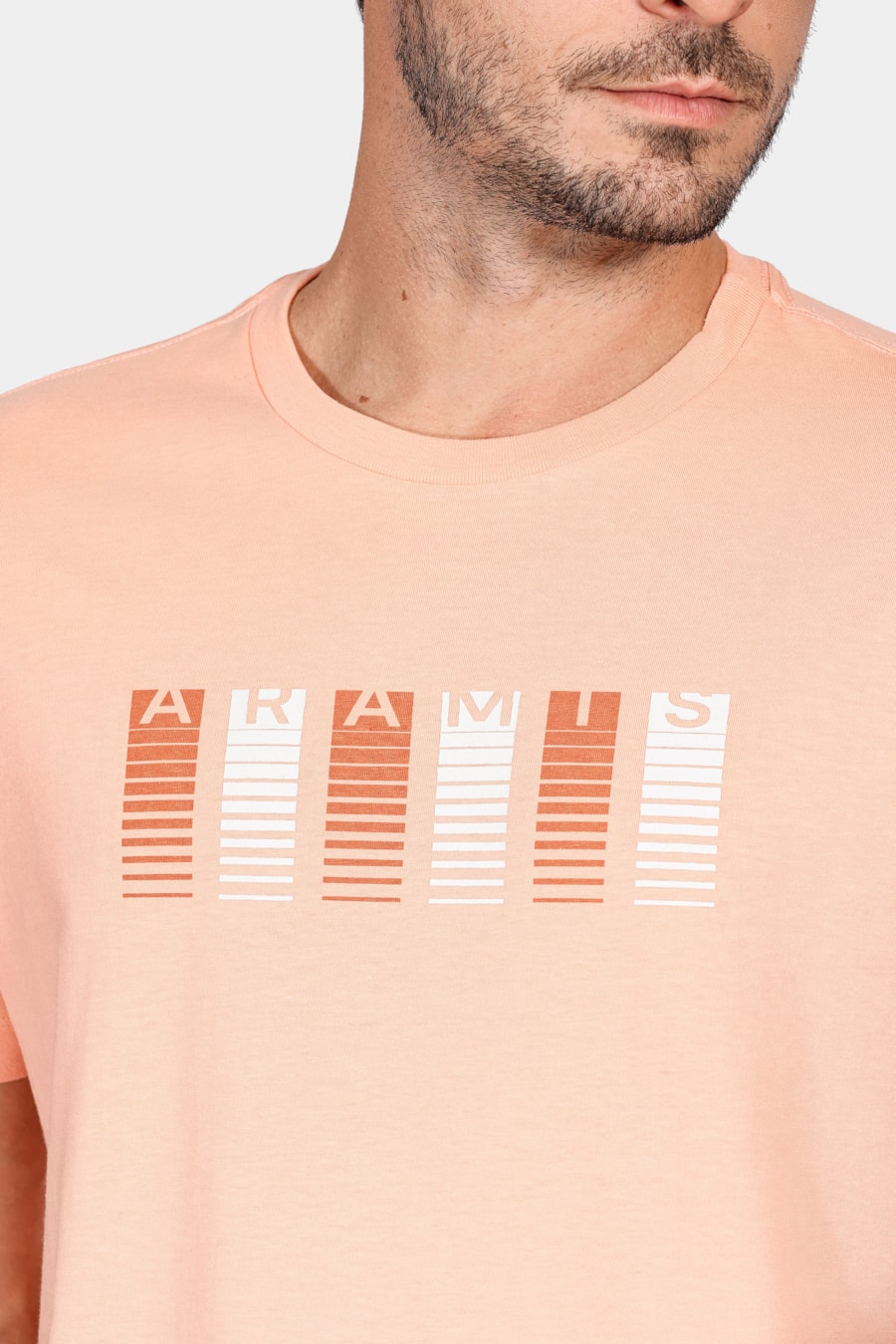 Camiseta Manga Curta Barras Aramis Salmão — foto 3 de 4