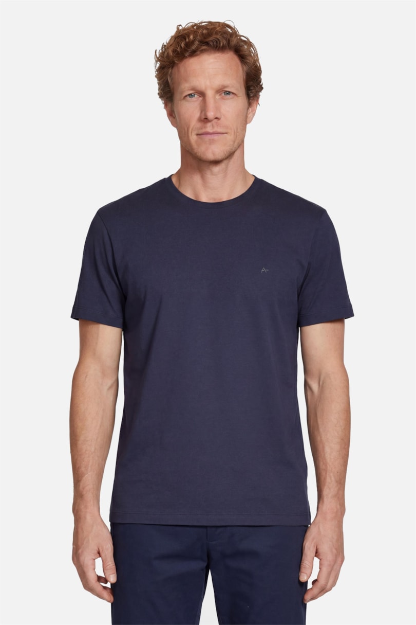 Camiseta Manga Curta Básica Algodão Marinho