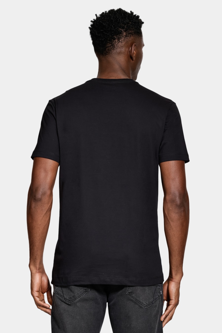 Camiseta Manga Curta Básica Algodão Preto — foto 4 de 5