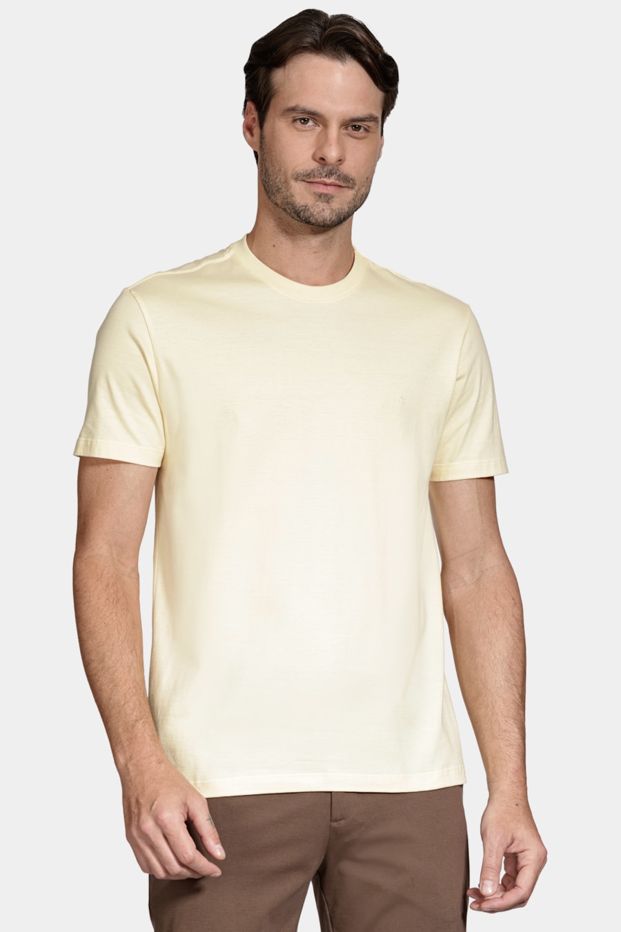 Camiseta Manga Curta Básica Amarelo Claro — foto 1 de 5
